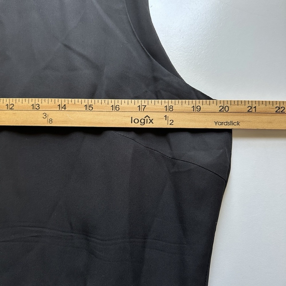 VTG Brooks Brothers Womens Silk Midi Dress Size 14 Black LBD Old Money Romantic - Picture 5 of 7